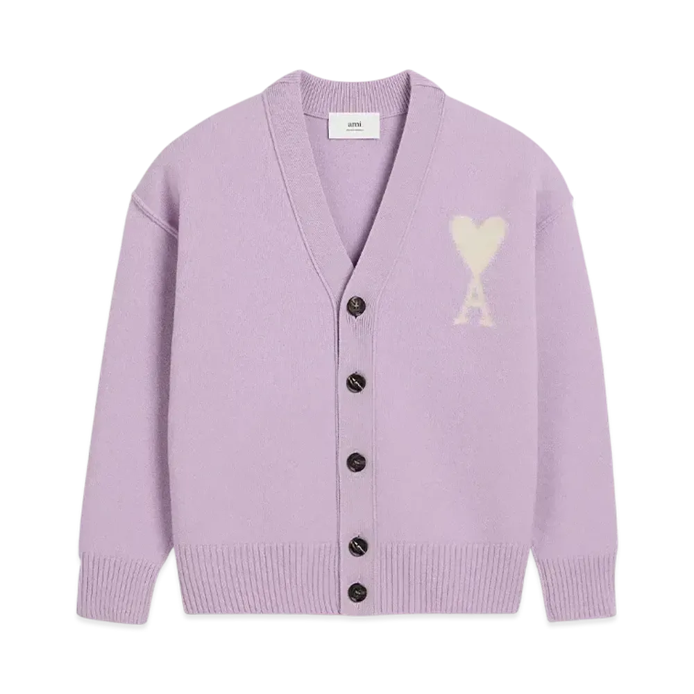 AMI PARIS Amidoucourt Cardigan "Lilac/OffWhite"