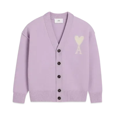 AMI PARIS Amidoucourt Cardigan "Lilac/OffWhite"