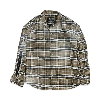 THUG CLUB Arab Sword Flannel Shirt "Brown"