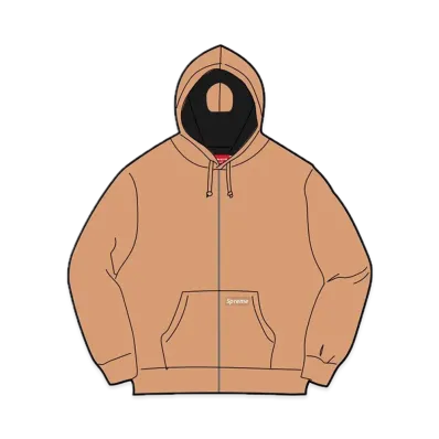 Supreme Double Hood Facemask Zip Up Hooded Sweatshirt "Light Brown"