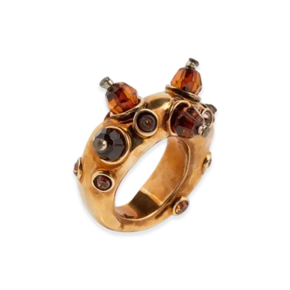 DRIES VAN NOTEN Women's Embellished Ring "Brown"
