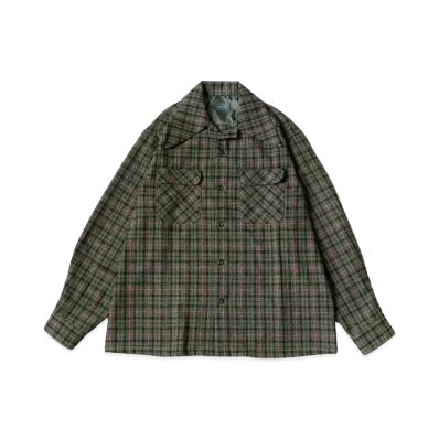 KAPITAL Wool Check Wrangle Color Board Shirt "Khaki"