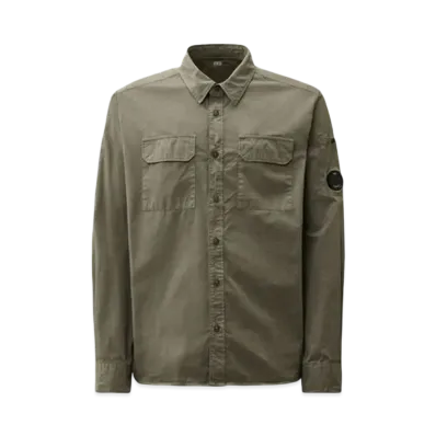 C.P. Company Organic Gabardine Lens Shirt "Smoked Pearl Grey"