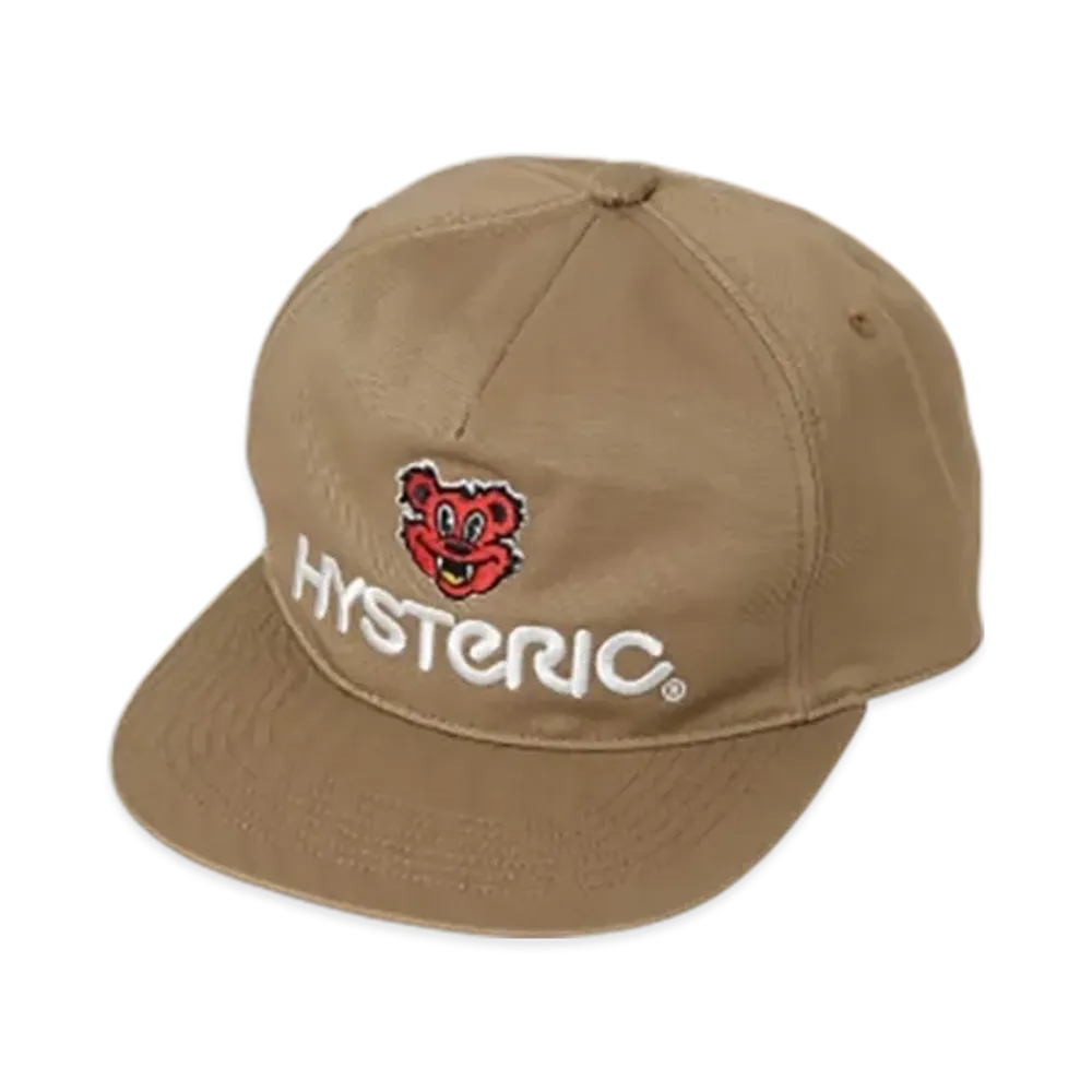 HYSTERIC GLAMOUR Fire Bear Magazine Embroidered Cap "Beige"