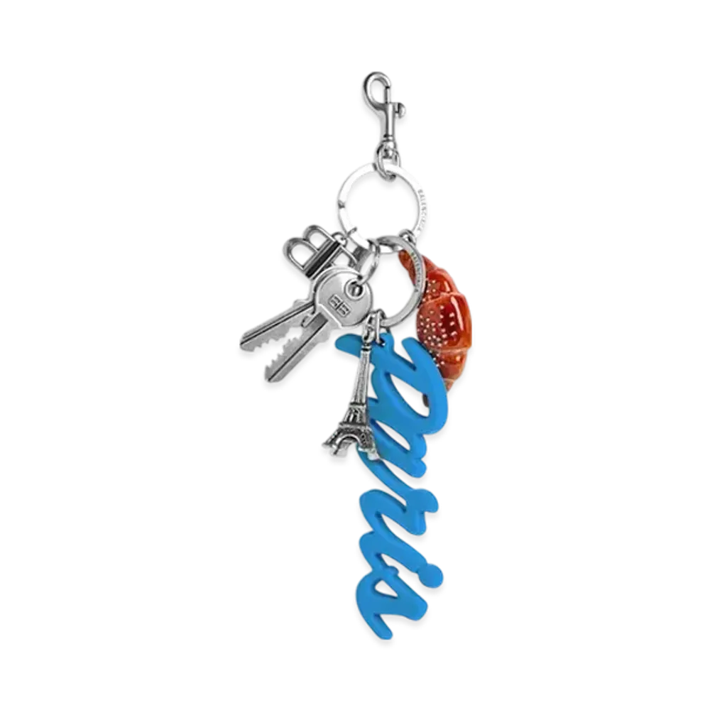 BALENCIAGA Tourist Paris Croissant Charm/Keychain "Multicolor"