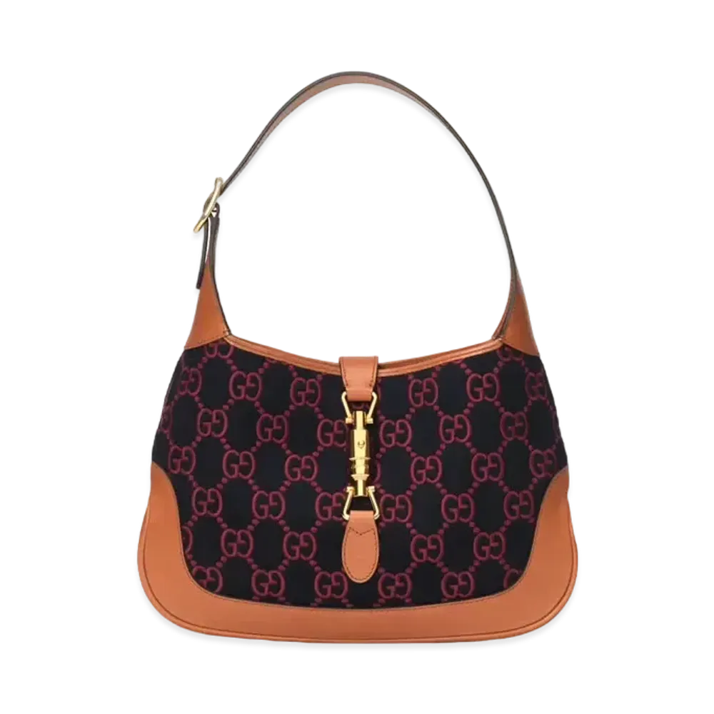 GUCCI Jackie 1961 Small Shoulder Bag "Blue/Red"