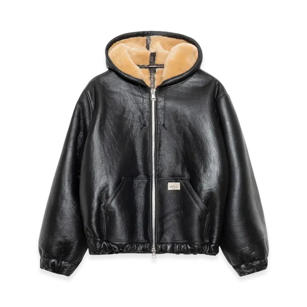 Stussy x Our Legacy Work Shop Reversible Shearling Zip Hoodie "Cappuccino"
