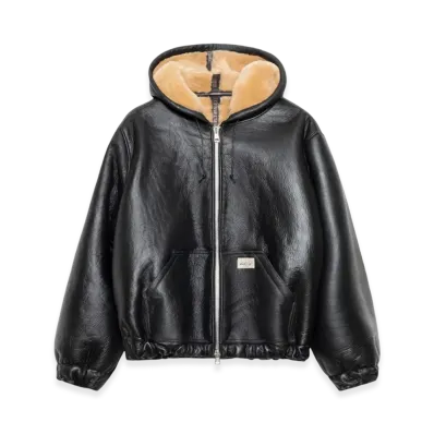 Stussy x Our Legacy Work Shop Reversible Shearling Zip Hoodie "Cappuccino"