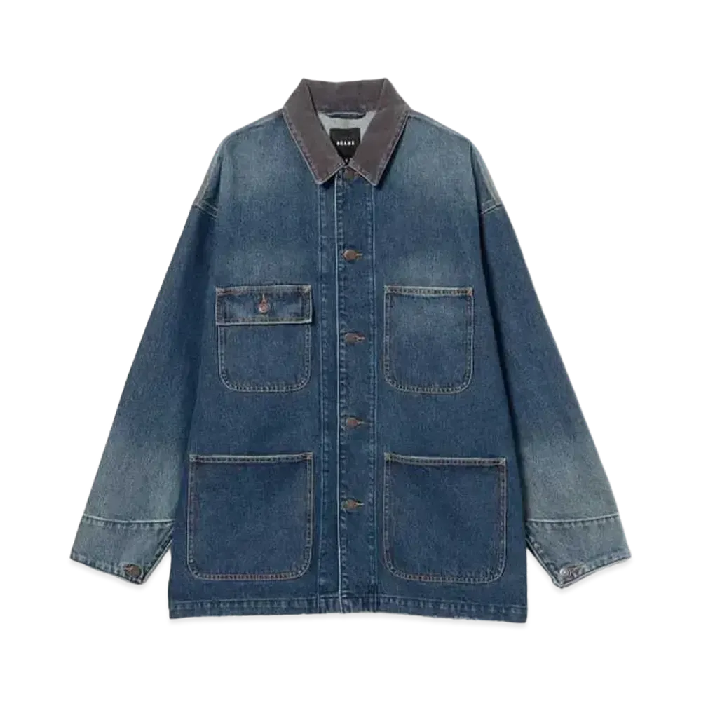 BEAMS Loose Denim Coverall Jacket "Indigo"