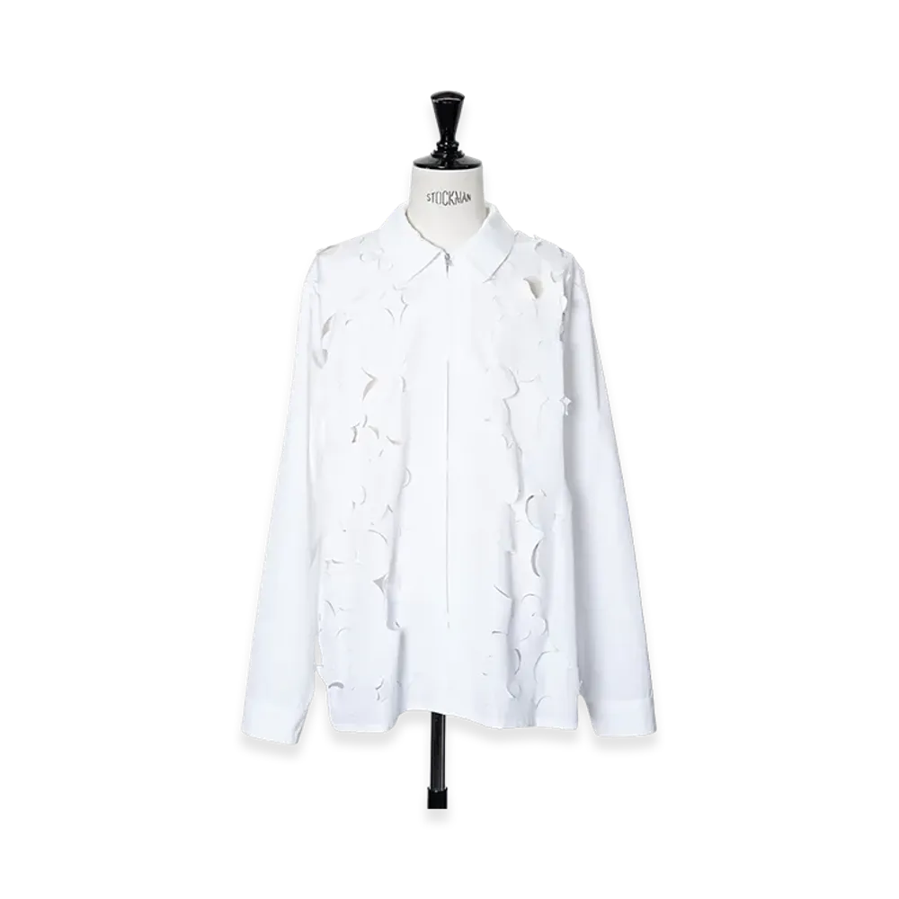 MARNI Flower Cutting Zip Up Shirts "White"