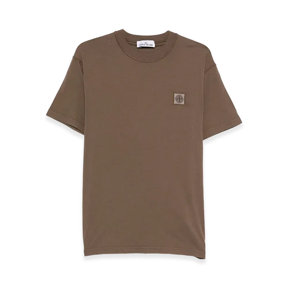 Stone Island Short-Sleeved T-Shirt In Organic Cotton Jersey "Brown"