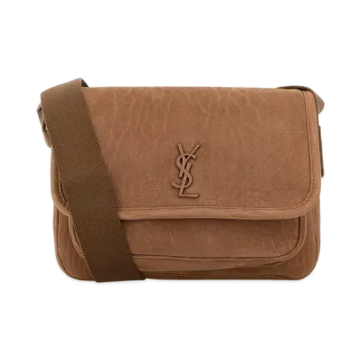 Saint Laurent Biscuit Nabuk Crossbody Bag "Brown"