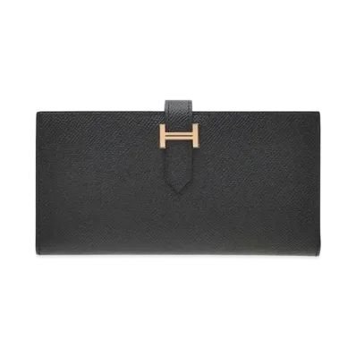 Hermes Bearn Soufflet Veau Epsom "Noir/Rose Gold"