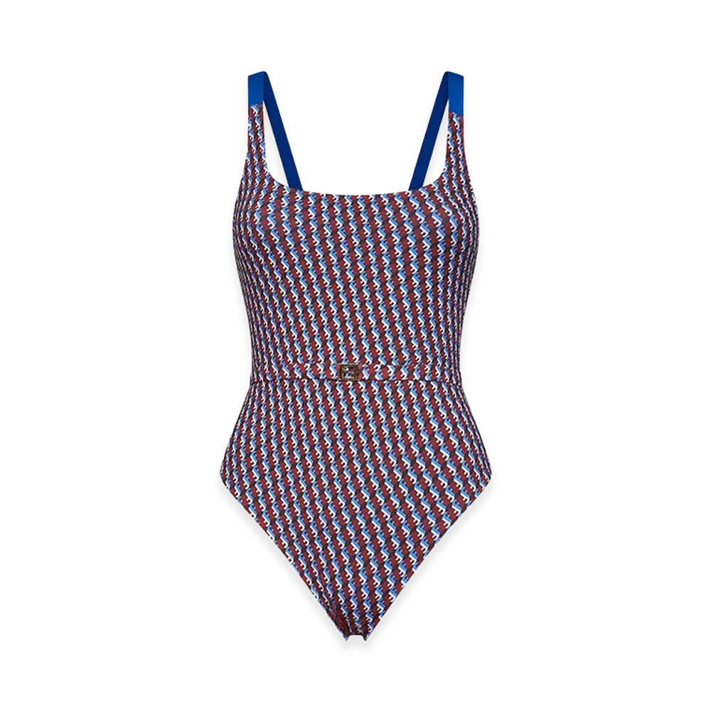 FENDI Women's And FF Lycra Inner Swimsuit "Blue/Red"