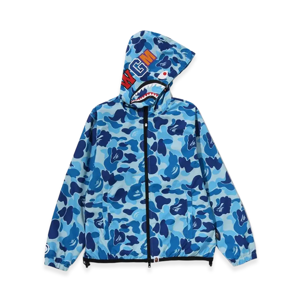 A BATHING APE Women's ABC Camo Shark Hoodie Jacket "Blue"