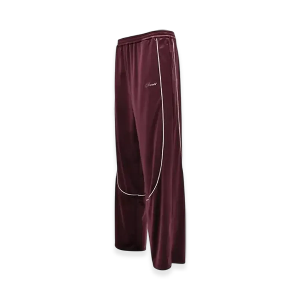 BREATH Script Logo Piping Velour Track Pants "Burgundy"