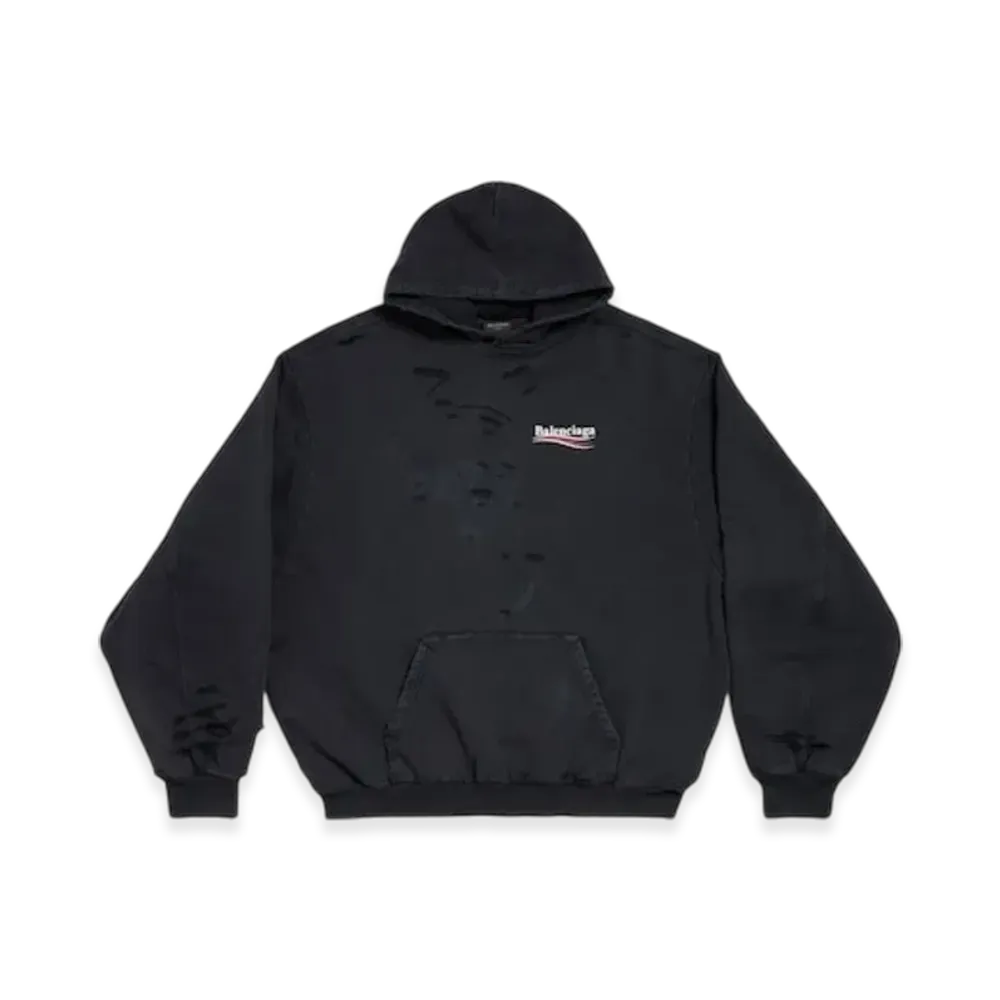 BALENCIAGA Political Campaign Layered Hoodie "Black"