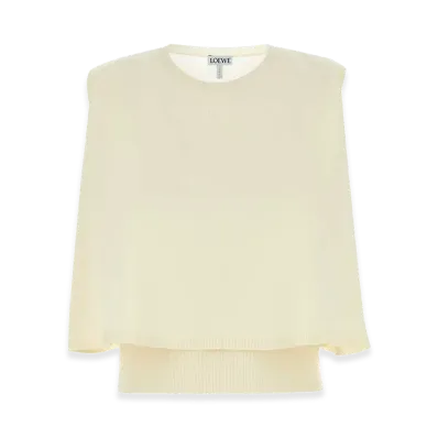 LOEWE Women's Ivory Wool Vest "White"