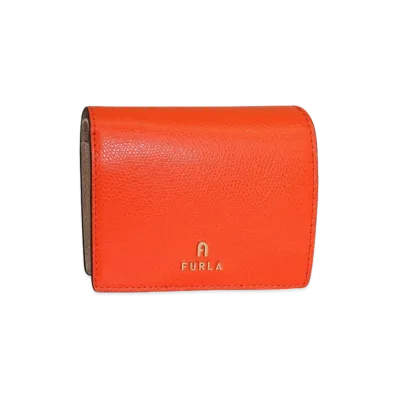 FURLA Camelia S Compact Wallet Bifold Coin "Orange"