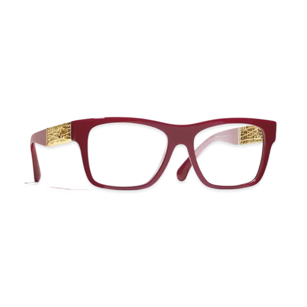 CHANEL Square Eyeglasses Acetate & Metal "Red"