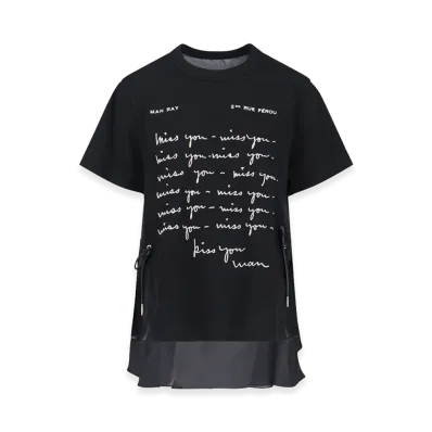 sacai Women's T-Shirts "Black"