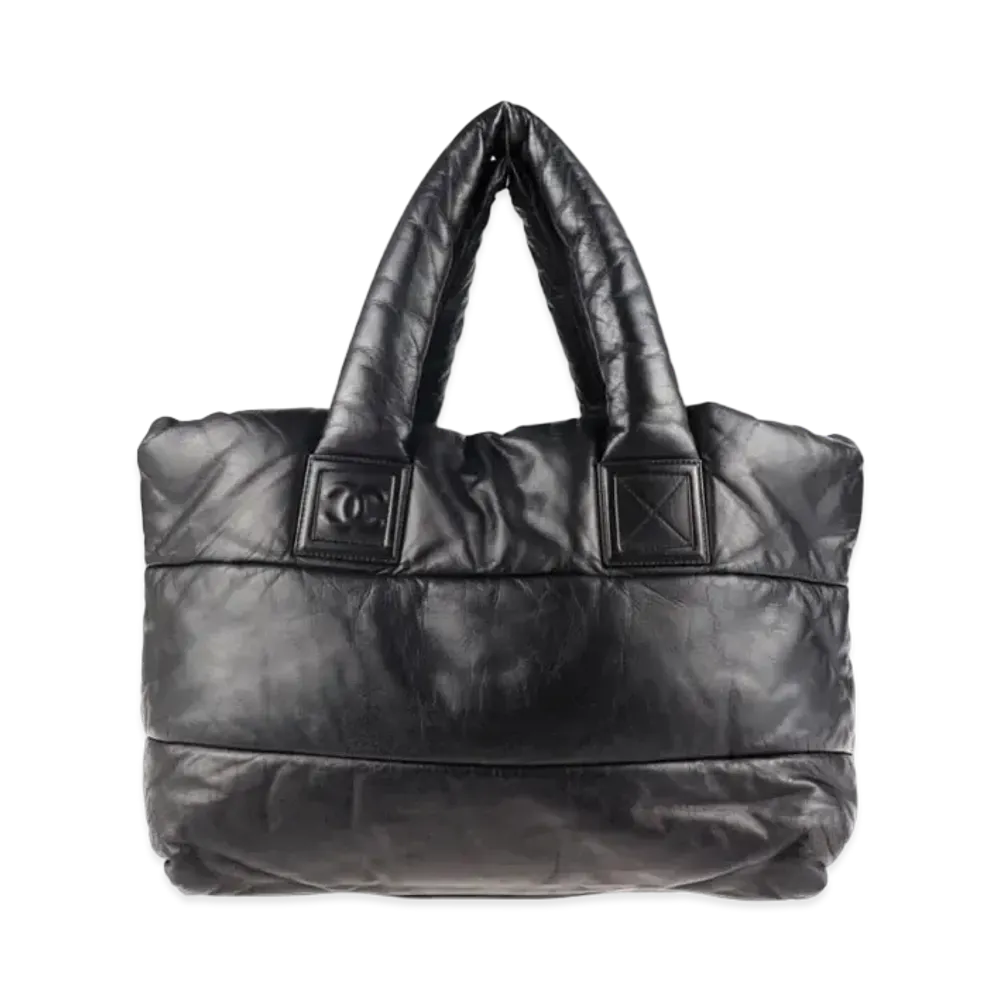 CHANEL COCO Cocoon Lambskin Tote Bag "Black"