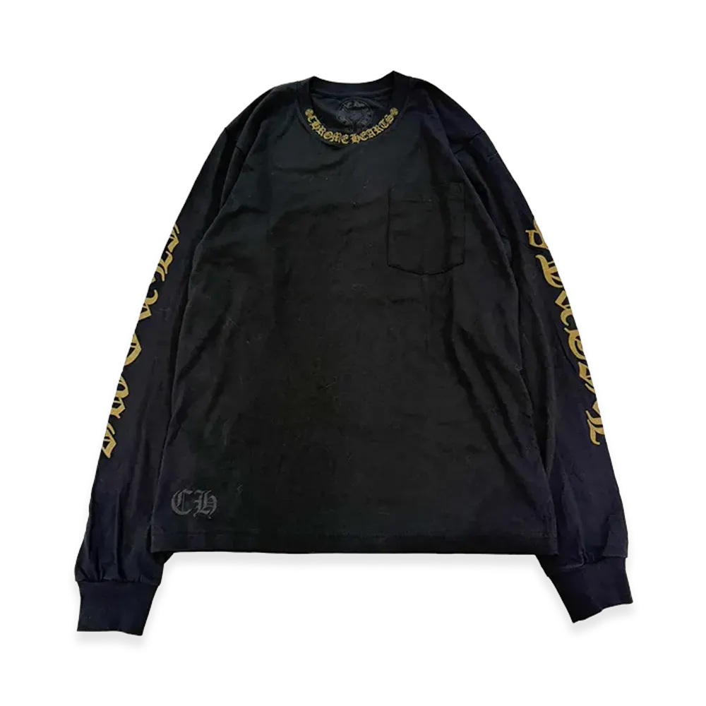 Chrome Hearts Army Green Neck Logo L/S T-Shirt "Black/Army Green"