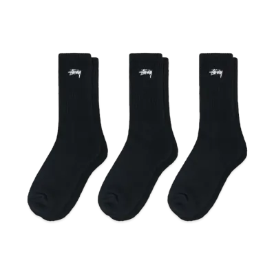 Stussy Stock Crew Socks 3 Pack "Black"