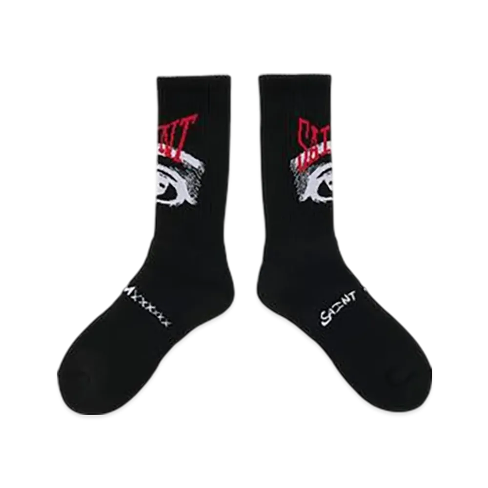 SAINT Mxxxxxx Eye Socks "Black" (25FW) SM-HR1-0000-104