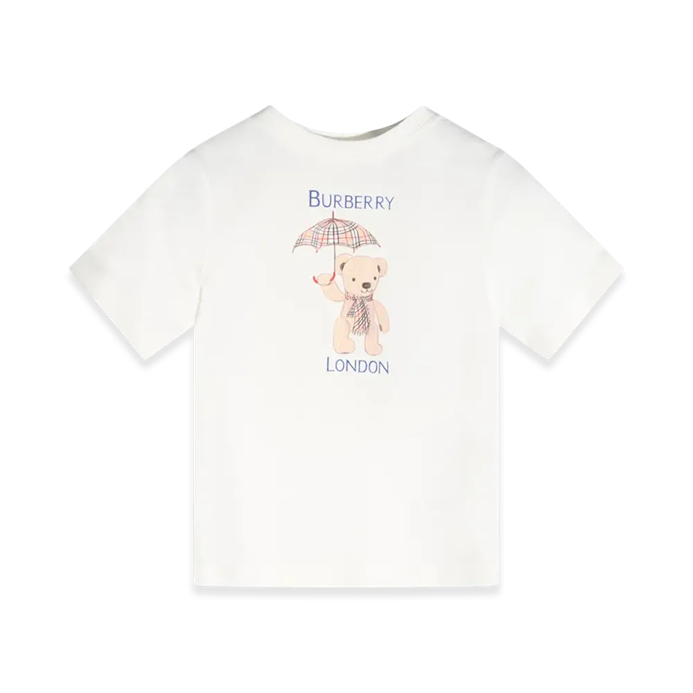 Burberry Kids London Bear Cotton T-Shirt "Chalkwhite"