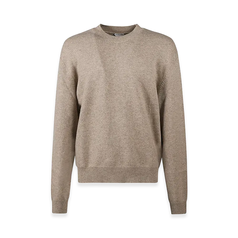 Bottega Veneta Cappuccino Stretch Cashmere Blend Sweater "Beige/Tan"