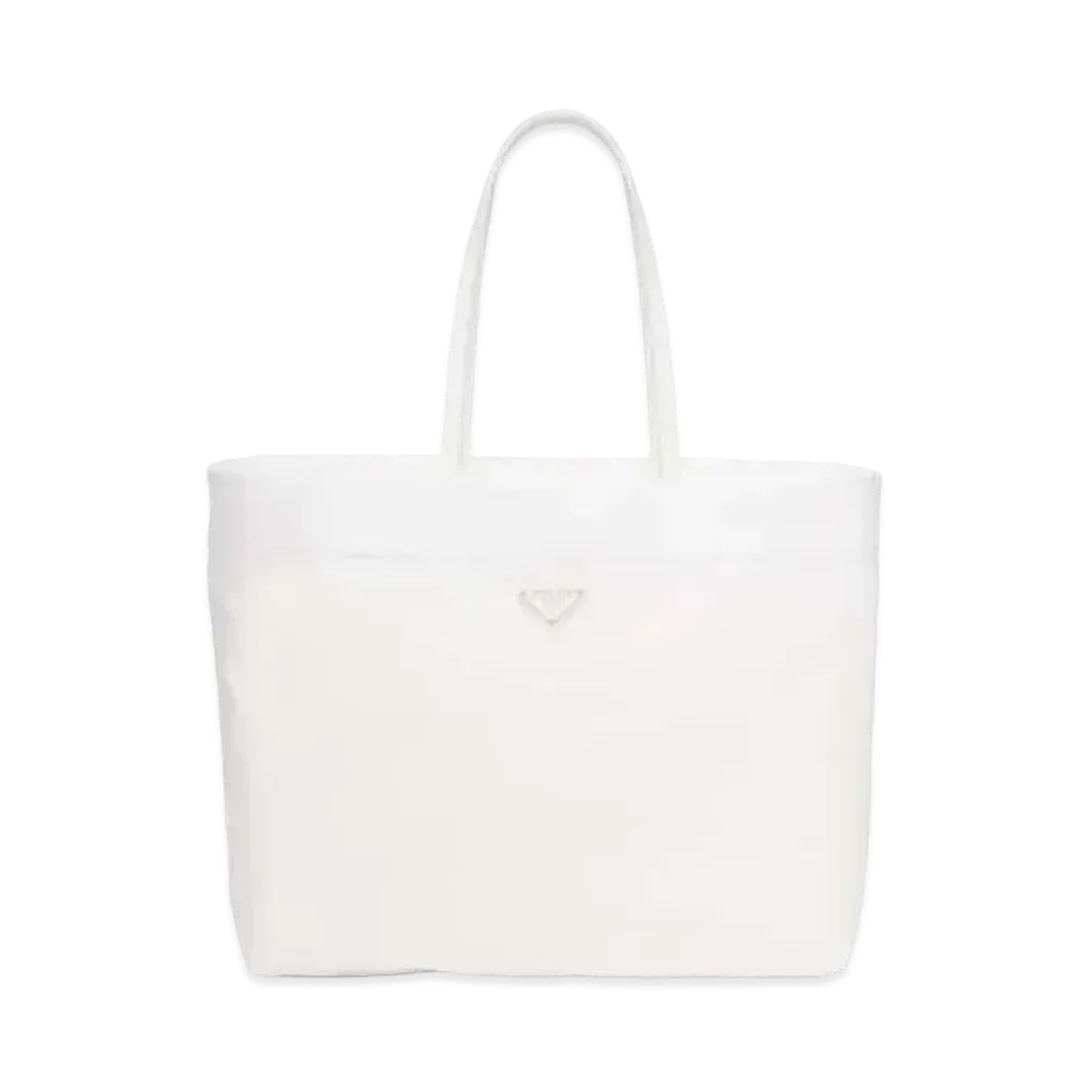 PRADA Re-Nylon And Saffiano Leather Tote Bag "White"