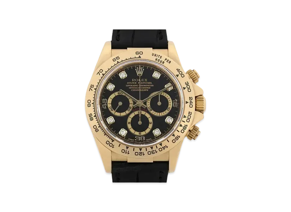 ROLEX Cosmograph Daytona 8P Diamonds "Black/Yellow Gold"