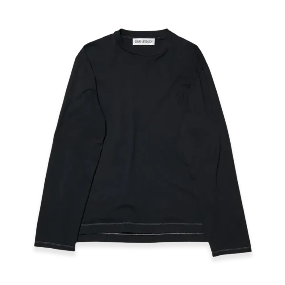 OUR LEGACY Box Longsleeve T-Shirt "Black Yin Yang Embroidery"