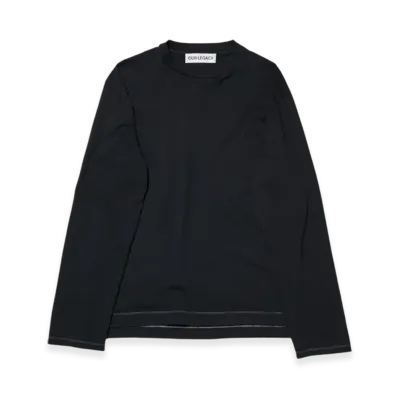 OUR LEGACY Box Longsleeve T-Shirt "Black Yin Yang Embroidery"