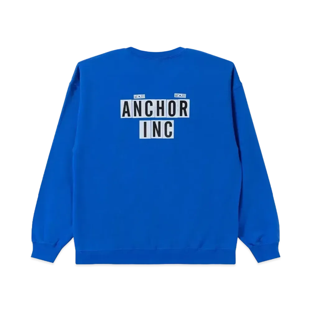 Mercedes Anchor Inc. Reflective Letter Crew Sweat "Blue"
