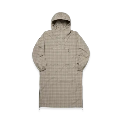 DAIWA PIER39 Women's Tech Anorak Dress Summer Plaid "Sage Gray"