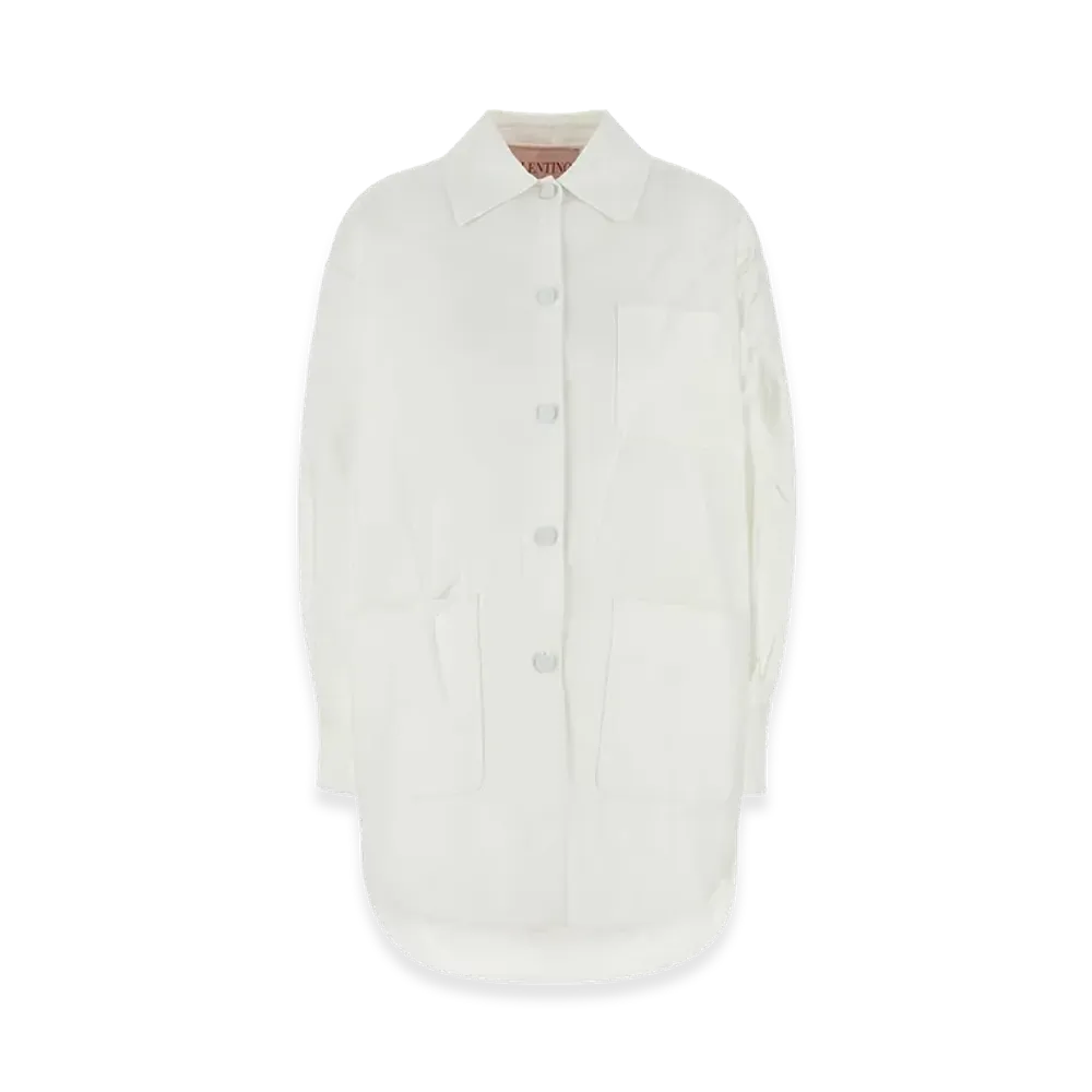 Valentino Women's Cotton Blend Oversize Jacket "White"