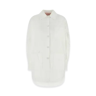 Valentino Women's Cotton Blend Oversize Jacket "White"