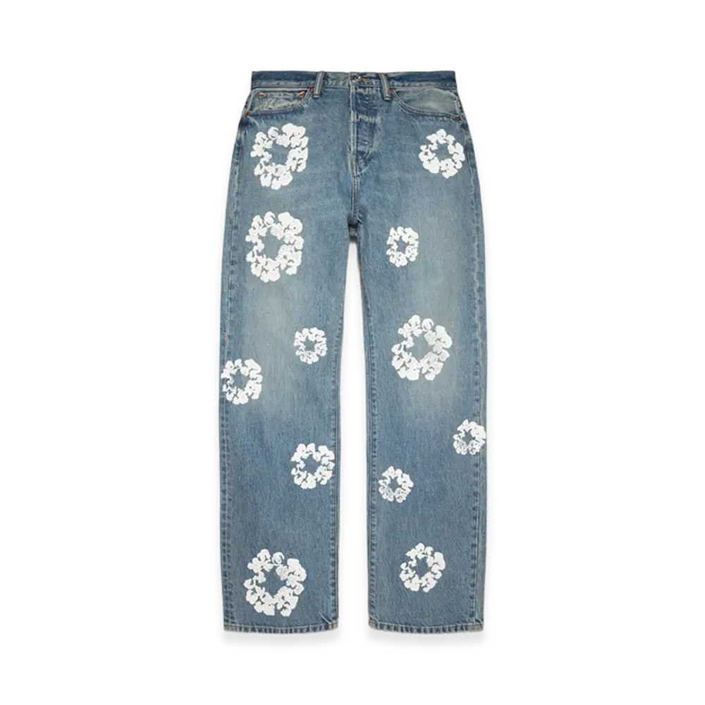 DENIM TEARS Baggy Cotton Wreath Denim Pant "Light Wash"