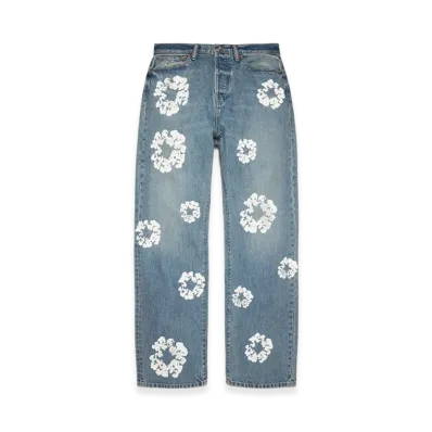 DENIM TEARS Baggy Cotton Wreath Denim Pant "Light Wash"