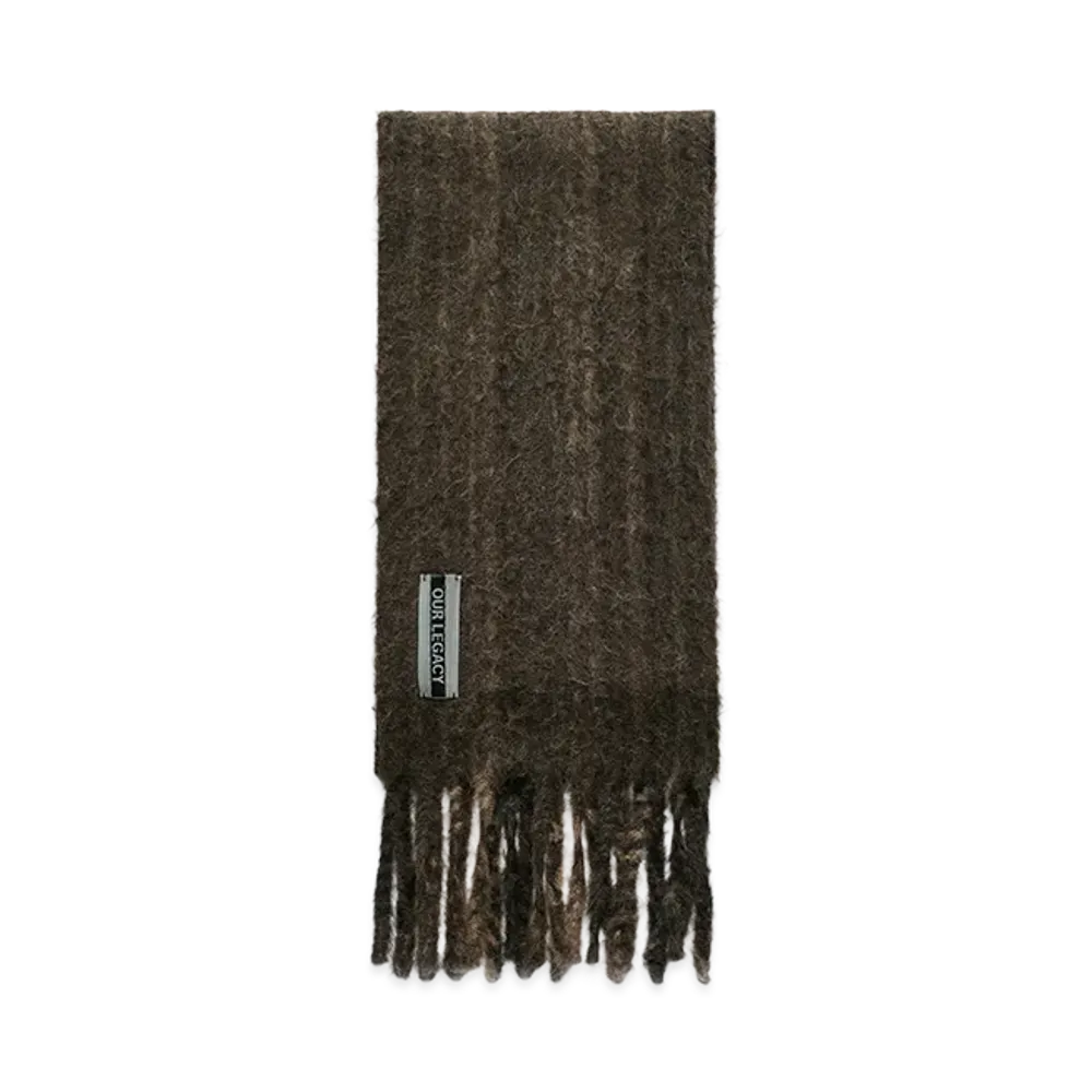 OUR LEGACY Women's Estate Scarf "Choco Pressed Wave Alpaca"