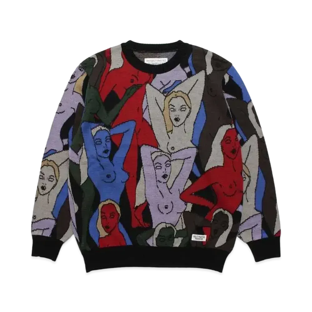 WACKO MARIA KNIT JAQUARD SWEATER "Black"