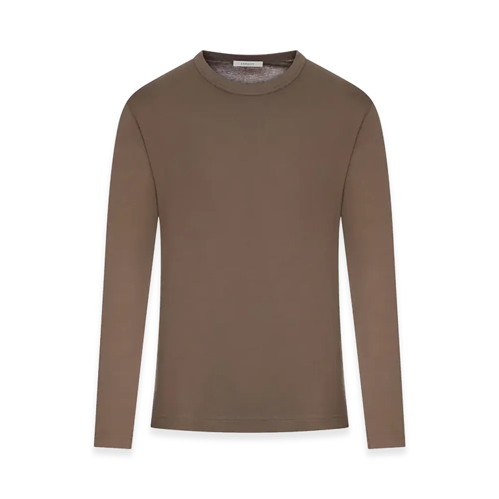LEMAIRE Women's Long-Sleeved Cotton T-Shirt "Brown"