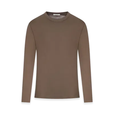 LEMAIRE Women's Long-Sleeved Cotton T-Shirt "Brown"