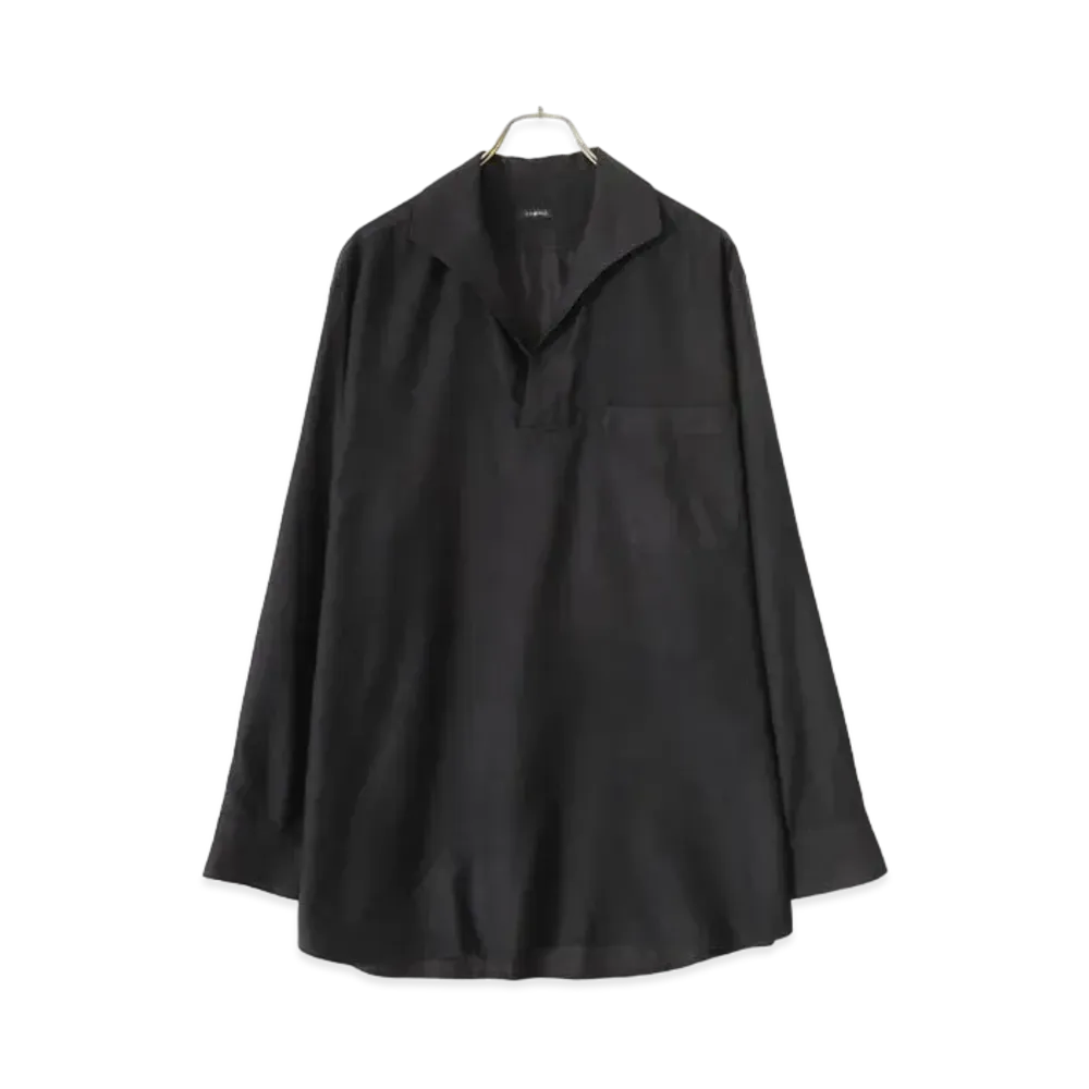 COMOLI Silk Flannel Skipper Shirt "Navy"