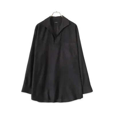 COMOLI Silk Flannel Skipper Shirt "Navy"