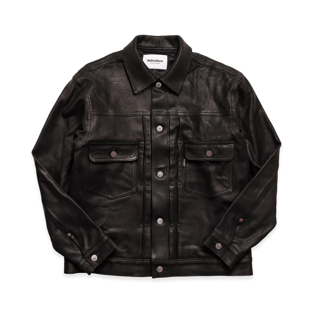 SubCulture S07XX Calfskin Leather Jacket "Iron/Black"