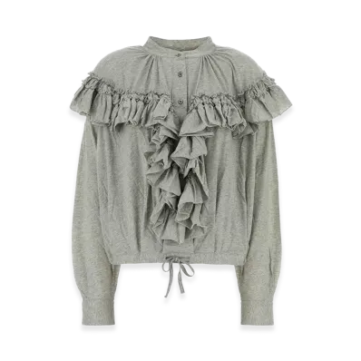 DRIES VAN NOTEN Women's Cotton Hunver Blouse "Gray"