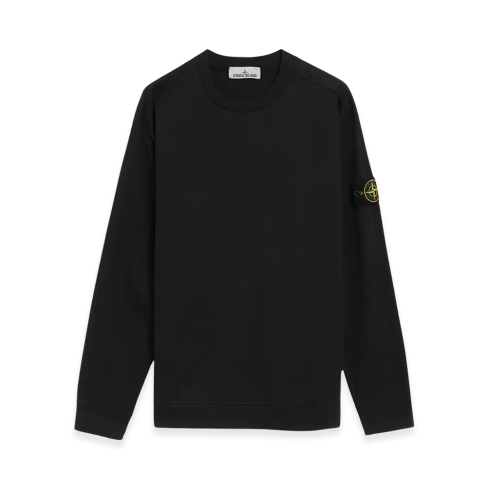 Stone Island 63750 Heavy Cotton Fleece Garment Dyed Crewneck Sweatshirt - 24SS "Black"